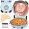 Baker's Friend - Forno elettrico per pizza per interni, macchina da 12 pollici per la casa, cucina e griglia, forno in pietra ceramica smaltata di alta qualità, blu pallido