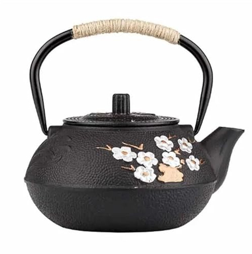 Service Bouilloire À Thé En Fonte Pour Eau Bouillante Théière Japonaise 800ML Avec Infuseur Acier Inoxydable Passoire Prune Services A Thé Portables