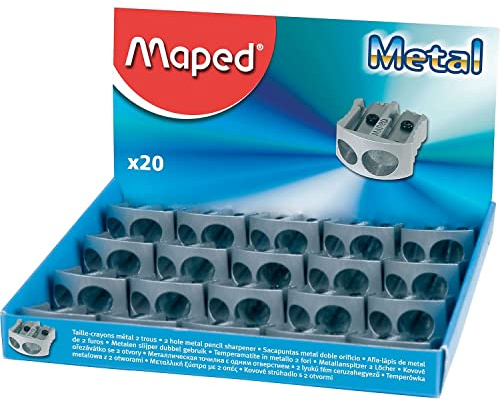 Maped Office And Stationery 506700 - Sacapuntas de metal clásico con doble orificio, metálico, 1 unidad