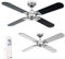 MiniSun | 42 Metal Brushed Chrome Ceiling Fan with Black Blades | Ceiling Fans with Lamps, Home Décor & Improvement Essential | Includes Remote Control