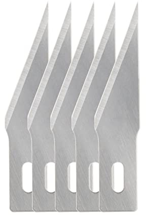 FISKARS Original Lame di ricambio per taglierino a bisturi FISKARS, Nr. 2, 5 Pezzi, Acciaio di qualità, Argento, Lama ad alte prestazioni, 1024401