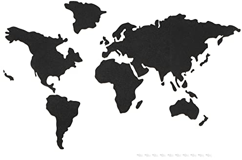 Navaris Kork Pinnwand Weltkarte - 102x50,3cm Pinwand Welt Karte Korktafel - Motiv Korkwand - Kinderzimmer Kork-Welt Korkpinnwand - inkl. 10 Pins