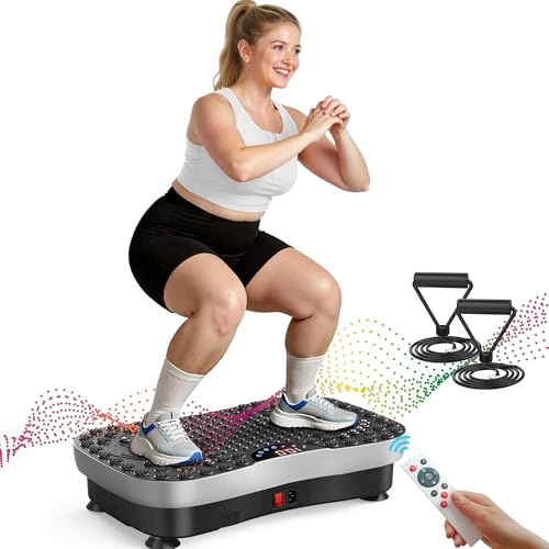 AXV Vibration Plate Fitness Platform Exercise Machine Vibrating Shaking Workout Full Body Shaker Vibrate Stand Shake Board Sport Gym Pad for Weight Loss Fat Burner for Women Men