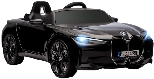 HOMCOM Kinder Elektroauto BMW i4 12V 2 Motor für 3-6 Jahre Kinder Schwarz