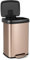 TANGZON 50L/68L Recycling Pedal Bin, Stainless Steel Kitchen Bin with Soft Close Lid, Handle & Non-Slip Base, Fingerprint-Proof Waste Separation Trash Can (50L, with Deodorant Box, Rose Gold)