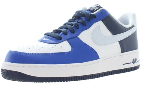 Nike Air Force 1 07 LV8 Herren-Sneaker, FQ8825, Größe 43, Weiß, Fußball, Grau, Gamer Royal 100, Weiß, White Football Grey Gamer Royal 100, 43 EU