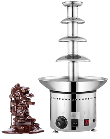 Fontaine À Chocolat En Acier Inoxydable À 4 Niveaux, Machine À Fondue Au Chocolat Électrique, Avec Noyau En Spirale, Tour Penchée De Fontaine Et Bassin Chauffant, Corps Amovible Pour Chocolat, Beurre