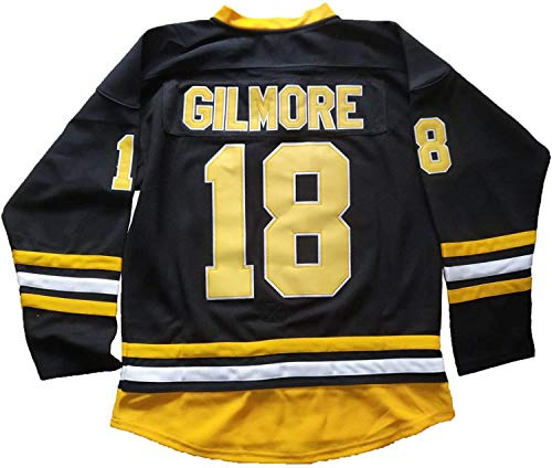 AMORTW Kids Ice Hockey Jersey #18 Gilmore Hockey Shirts Black/White (Medium, Black)