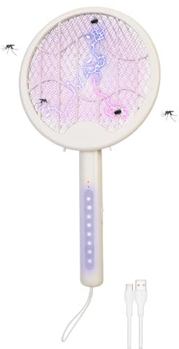 infactory Fliegenklatsche mit USB: 2in1-Akku-Insektenvernichter & Fliegenklatsche mit UV-LEDs, klappbar (elektrisch, Moskito Killer Insektenvernichter, Elektrische)
