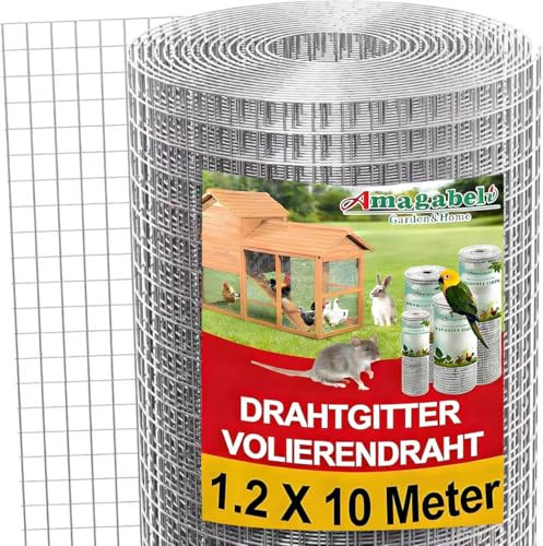 Amagabeli Chicken Wire,Galvanized Welded Mesh 1.0 Mx30M 12.7mm Holes 0.85mm Aviary Fence Wire Hot-Dipped Mesh Fencing Hardware Cloth Coop Rabbit Snake Animal Enclosure