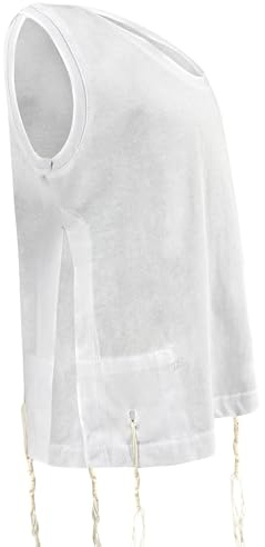 Kids Tzitzit T-Shirt-100% Cotton Round Neck Ashkenaz - Meyuchad Machine Thin Strings Undershirt, Certified Kosher Made in Israel Size 2