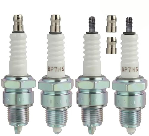 4 PCS Bougie BP7HS 5111, Bougies D'allumage pour Scooters, Cyclomoteurs et Motos Antiparasitées pour Une Performance Moteur Optimisée et Une Ignition Efficace