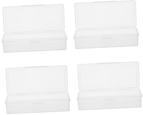 SOLUSTRE 4 piezas Contenedor Transparente para Bastoncillos de Algodón Portátil Dispensador Multifuncional para Hisopos Bolas de Algodón y Palillos Diseño Ligero y Compacto para Viaje y