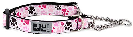 RC Pet Products 3/4-Inch Training Martingale Collar, Medium, 9-14-Inch, Pitter Patter Pink