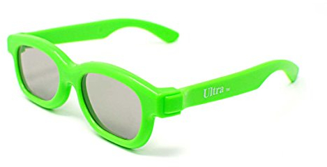 Ultra 5 Light Green Childrens Passive 3D Glasses Kids for Use with all Passive TVs Cinema Projectors and RealD Films Movies Circular Polarised 3D Glasses Passive Kids Movies Cinema 3D Glasses