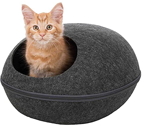 Trixie 36319 Kuschelhöhle Liva, Filz, 40 × 24 × 47 cm, anthrazit, schwarz
