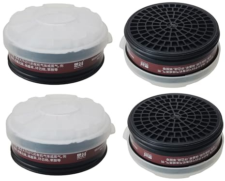 LDY-3 P-A-1 Filter Cartridge Against Organic Vapors and Dust for Respiratory Protection,Screw Type,4 Pcs
