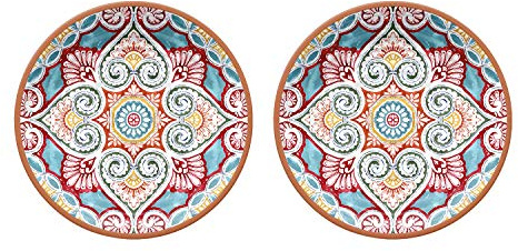 Auntie Morags Purely Home Rio Corte - Outdoor/Camping/BBQ - Melamine Dinner Plates Sets (2)