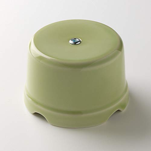 Klartext - Scatola di derivazione BELLE ÉPOQUE in stile vintage per installazione con cavo tessile, in pregiata porcellana artigianale, colore verde lucido, Ø75mm