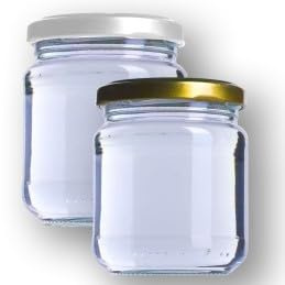 Set di 80 Barattoli con Coperchio Colore Oro con Sistema Clic Clac Adatti al Sottovuoto, capacità 106 ml
