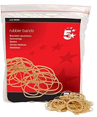 5 Star 2 X Office Rubber Bands No.16 Each 63x1.5mm Approx 2000 Bands [Bag 0.454kg]