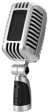 CAROL CLM-101 XLR Professional Vintage Wired Microphone – Dynamic Supercardioid with Dual Mic-Capsules for Singing and Stage, Includes Classic Mic, Storage Pouch & Switch(Cable Not Included) -Black