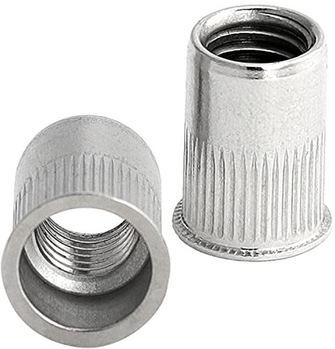 FASTON® Einnietmuttern kl. Senkkopf Rundschaft offen gerändelt M8x15 mm Edelstahl A2 V2A (10 Stück) Senkmuttern Nietmuttern Muttern Senkkopfmuttern Blindnietmuttern
