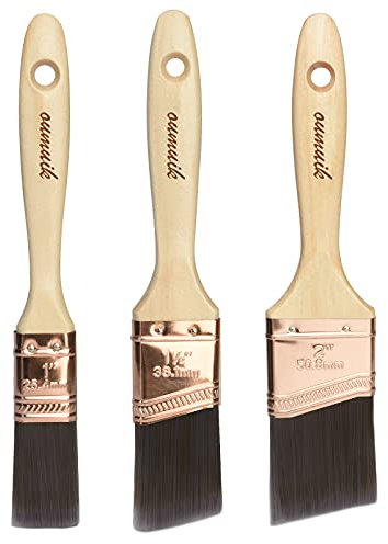 3-teilig -Lasurpinsel Set (25.4mm,38.1mm,50.8mm) Hochwertige Flachpinsel - Pinsel zum Holz streichen - Pinsel für Lasur - Pinselset Maler