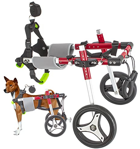 Anmas Box Fauteuil roulant pour chien de taille moyenne, harnais de mobilité pour chien, fauteuil roulant à deux roues réglables pour rééducation des pattes arrière