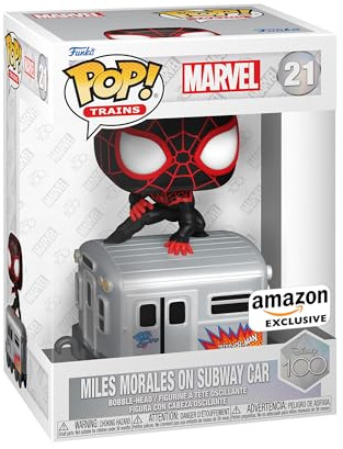 Funko Pop! Trains: Disney 100 - Miles Morales - Spider-man - Esclusiva Amazon - Figura in Vinile da Collezione - Idea Regalo - Merchandising Ufficiale - Giocattoli per Bambini e Adulti - Movies Fans