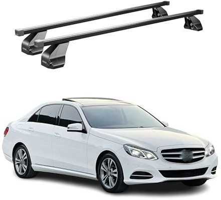 OMAC Menabo Dachträger für Mercedes B Klasse W246 2012-2018 Stahl Schwarz | DIN 75302:2019 & ISO/PAS 11154:2006 geprüft, Abschließbar, City-Crash-getestet, bis 75 kg Traglast, Querträger, Grundträger