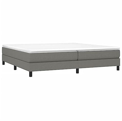 vidaXL Estructura de Cama con somier Tela Gris Oscuro 200x200 cm