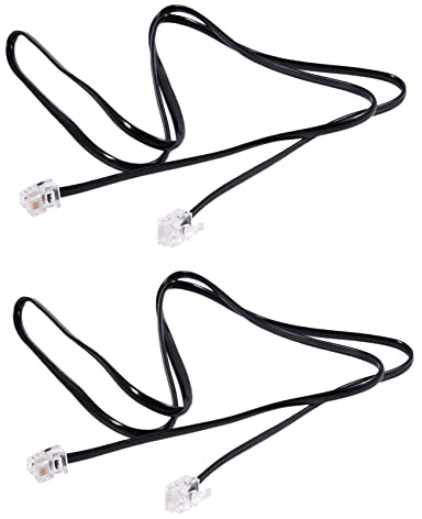 Lodokdre Lot de 2 câbles téléphoniques RJ11 6P4C Modem ADSL 1 m