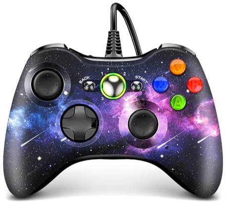 AceGamer Wired Controlador de PC para, Controlador de Juego para Steam PC, con Función de Doble Vibración, Compatible con Xbox 360 Slim y PC Windows 7, 8, 10, 11