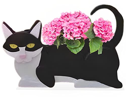 strolfay Katzen-Blumentopf, Geschenke für Frauen, niedliche PVC-Katzen-Pflanzgefäße, Blumentöpfe für drinnen und draußen, Garten-Pflanzgefäß für Geburtstag, Büro, Tierliebhaber, 31,8 x 13 x 19,8 cm