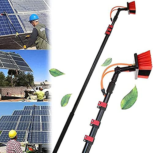 LTSRLL Wash Spazzolone Kit Spazzola Vetri, Spazzola Pulizia Dell'asta Telescopica, per Pulizia di Pannelli Fotovoltaici E Solari, Kit di Pulizia Telescopico,10.8m/36FT