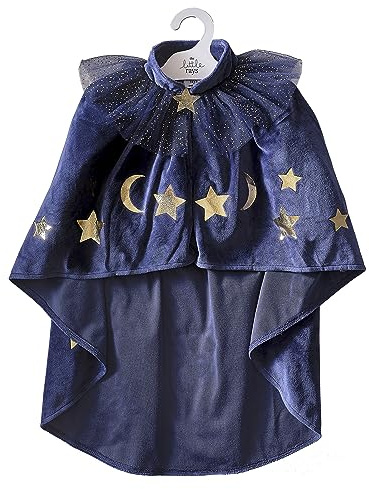 Ginger Ray Girls Navy Velvet Wizards Cape for Halloween Costume Parties