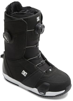 DC Shoes Women's Lotus Step On Snowboard Boots - Micro-Adjustable BOA Stable Snowboarding Boot with Multi-Layer Liner & Molded Insole, Black/White, 8