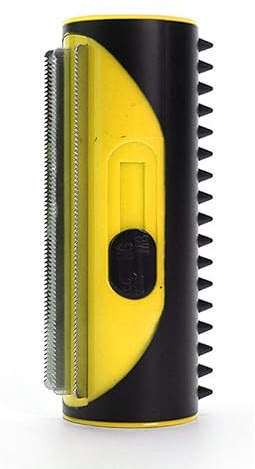 3-in-1 Undercoat Hair Brush, Reusable Pet Hair Remover, Deshedding Trimmer Tool, Pet hair Grooming Comb, Fur care dog brush, Depilatory Roller for Dogs, Cats and all pet hair types. (Yellow)
