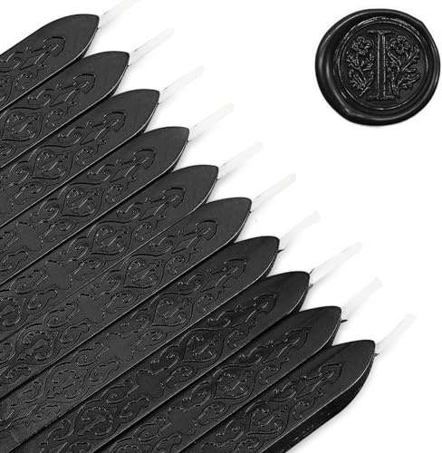 MeYuxg Siegelwachs Schwarz mit Dochten, Vintage DichtungsWachs, Wachssiegel Stock, Siegellack für Briefsiegel & Wachssiegel Stempel (10 Stück)