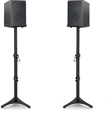 IBVIVIC Lautsprecherständer höhenverstellbar Boxenständer für Satelliten Surround Boxen je 10kg belastbar, Ausziehbar von 78 cm bis 104 cm, Schwarz (Paar)