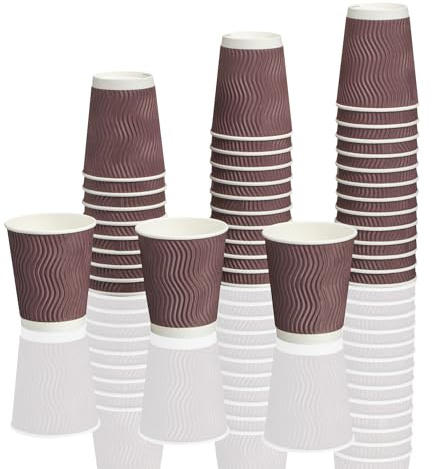 MH QUALITY Kaffeebecher To Go 200ml - 200x Ripple-Wall Pappbecher | Premium Einweg Coffee To Go Becher - Braun