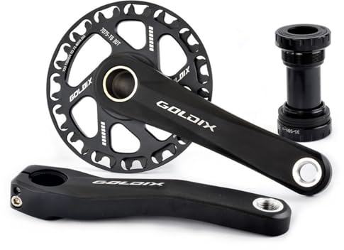 FFYUTING Klappbare Fahrradkurbeln MTB-Kurbelarm-Set 28T 30T 32T 34T 36T Kettenblätter 160-mm-Kurbel mit Lager für die meisten Single-Speed-Fahrräder
