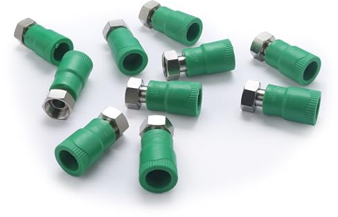 Manguito PPR con tuerca loca rosca hembra 1/2 – Ø20 mm x10 unidades | Ideal para conexiones desmontables en sistemas de agua | Resistente, estanco y fácil de instalar | QUICK PLOMBERIE