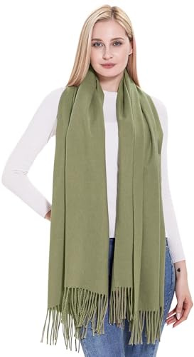 vimate Pashmina Shawls and Wraps- Ladies Green Pashmina Wool Scarves for Wedding Bridesmaid Bridal Guest(UK-Fruit Green)