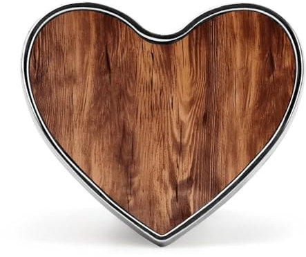 Badge à bouton personnalisé, épingle commémorative imprimée en grain de bois marron, broches en forme de cœur pour vêtements, sacs, vestes, accessoires