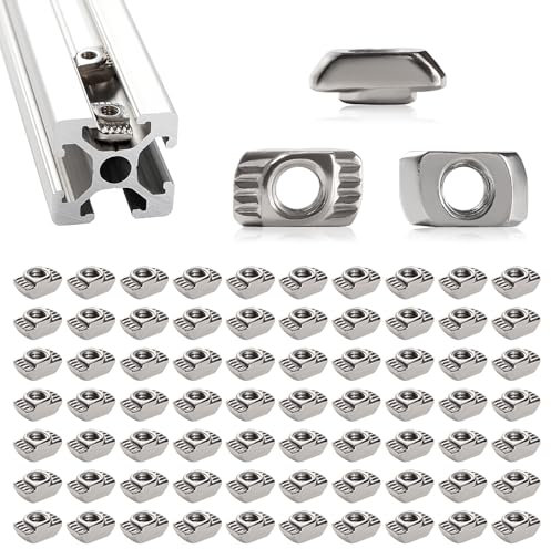 Lyeteung 70 Pezzi 20 Serie M4 T-Nut, Dado Testa Martello, T-Slot Hammer Head Nut, per 2020 2040 2060 Profilati in Alluminio Estruso