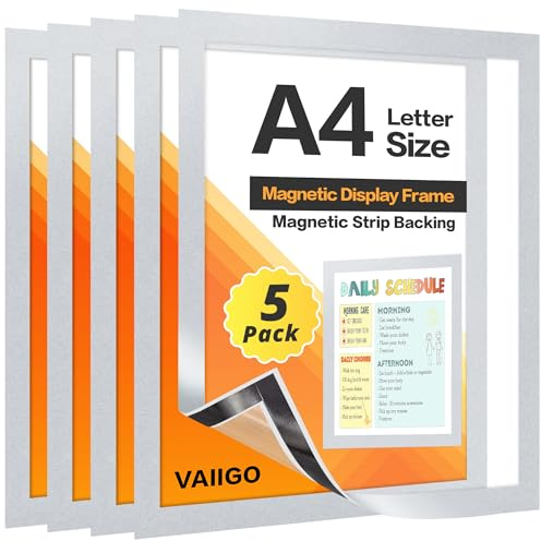 VAIIGO Lot de 5 cadres d'affichage magnétiques auto-adhésifs pour licences, photos, documents, argent