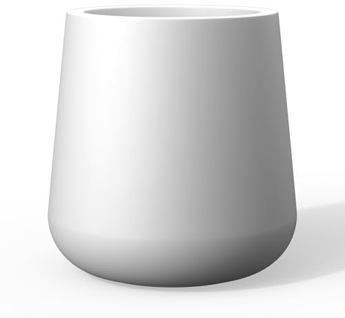 Kante Maceta, hormigón, Blanco, 9.8 Pulgadas de diámetro x 12.2 Pulgadas de Alto
