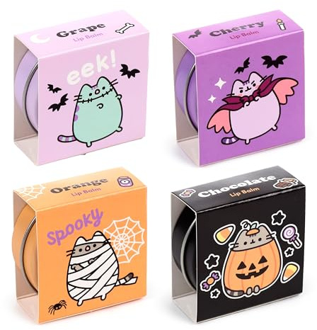 Puckator Pusheen the Cat Baume à lèvres d'Halloween dans une boîte – Baume à lèvres – Baumes à lèvres essentiels pour femmes et famille – Crème exfoliante hydratante – Joli baume à lèvres Bam